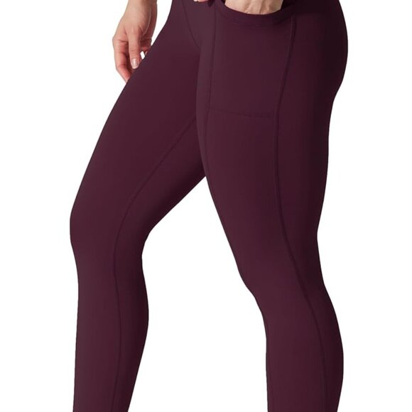 Pants - Cinnamon Cherry high waist squat proof ankle leggings with pockets for women